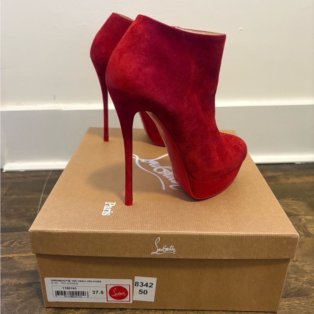 Christian Louboutin Red Suede Women's bootie